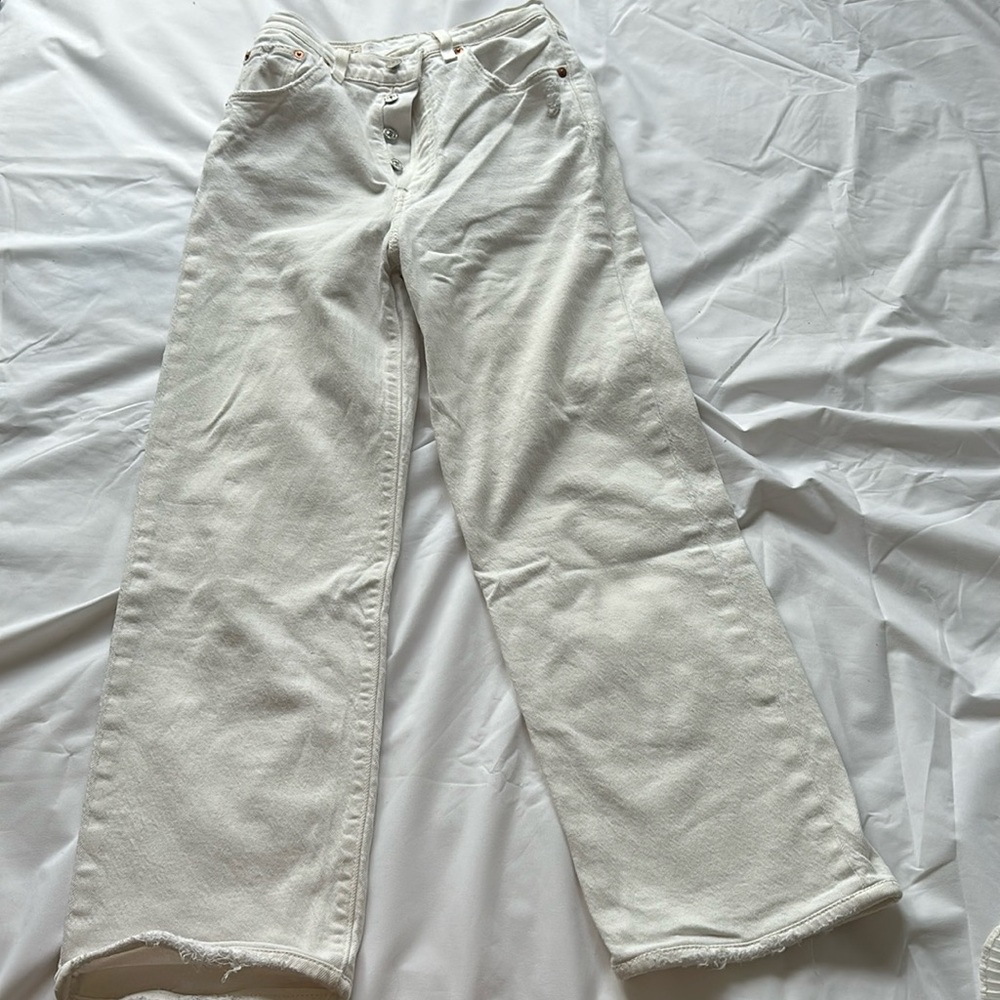 Levis White Straight Leg Jeans